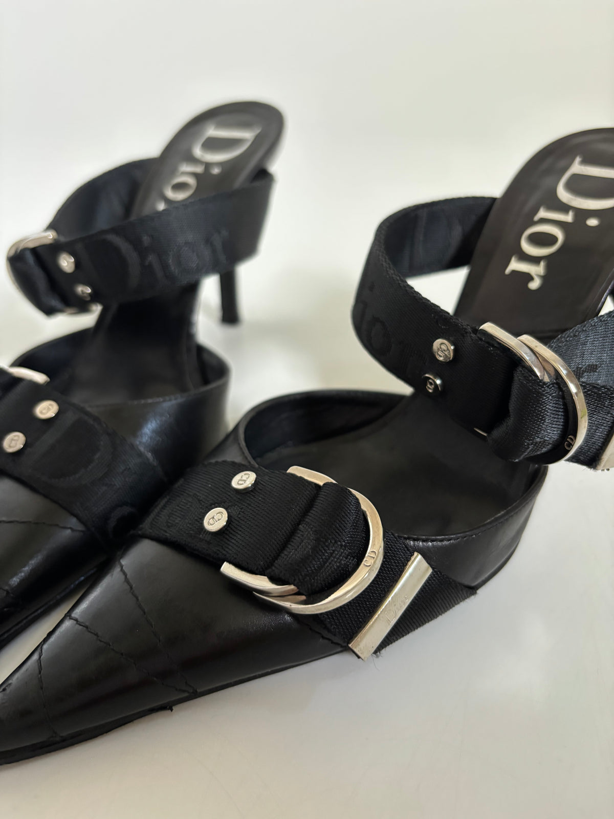 Christian Dior D-Buckle Pointed-Toe Heels | Vintage Y2K | EU 36.5 / UK 4 / US 6.5