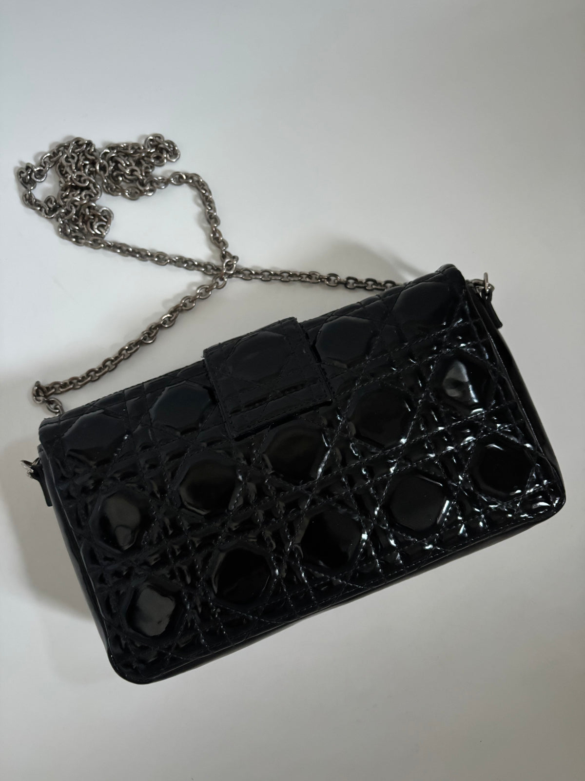 Christian Dior Patent Cannage Mini New Lock Pouch — Black | 2009