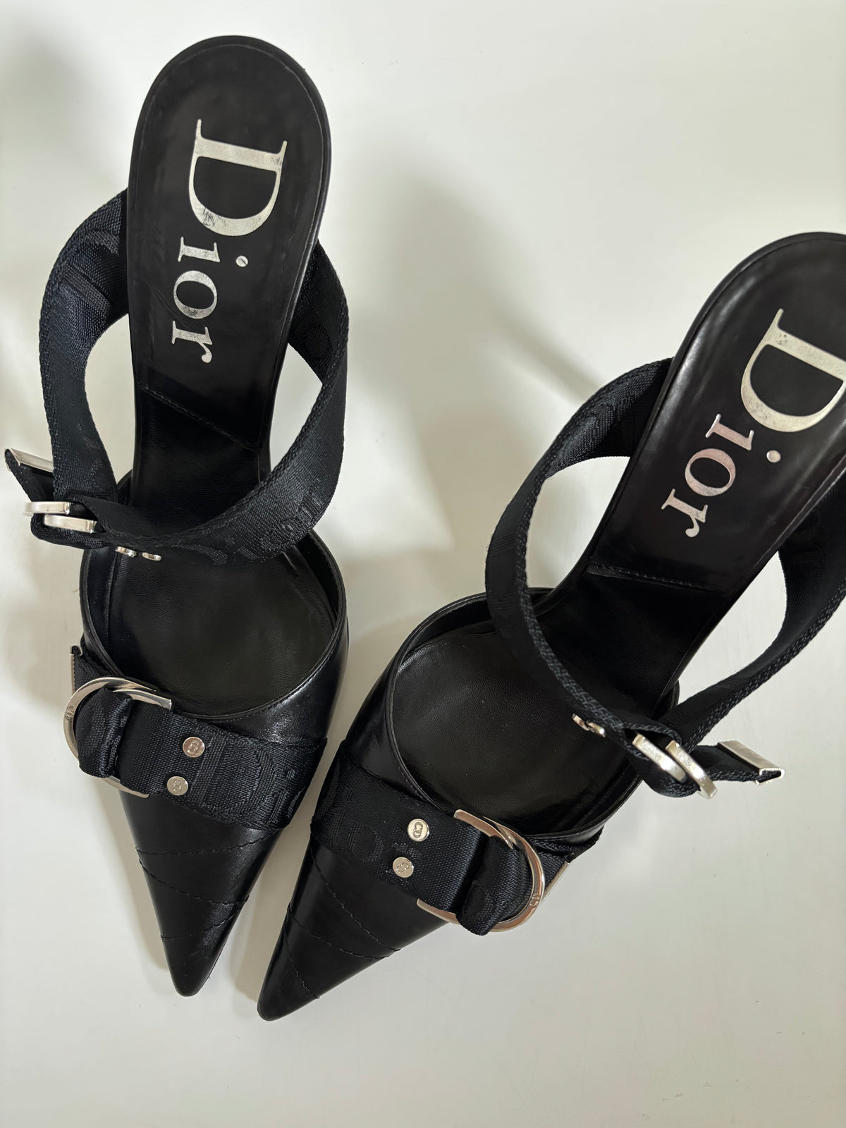 Christian Dior D-Buckle Pointed-Toe Heels | Vintage Y2K | EU 36.5 / UK 4 / US 6.5