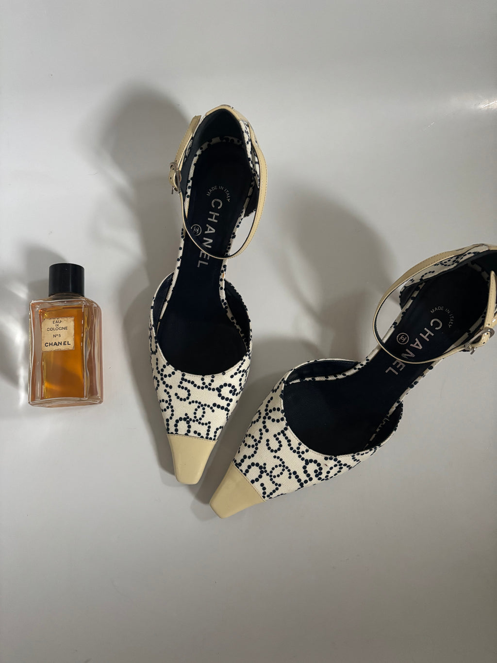 Rare Vintage Chanel Monogram CC Canvas Pointed Slingback Pumps | EU 38 / UK 5 / US 7.5