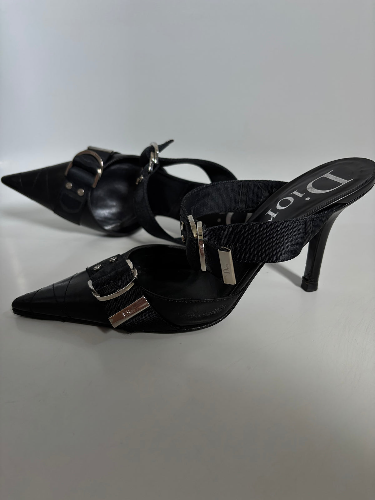 Christian Dior D-Buckle Pointed-Toe Heels | Vintage Y2K | EU 36.5 / UK 4 / US 6.5