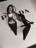 Vintage Versus Versace Logo Jacquard Pointed Toe Heels | EU 36.5 / UK 3.5 / US 6.5