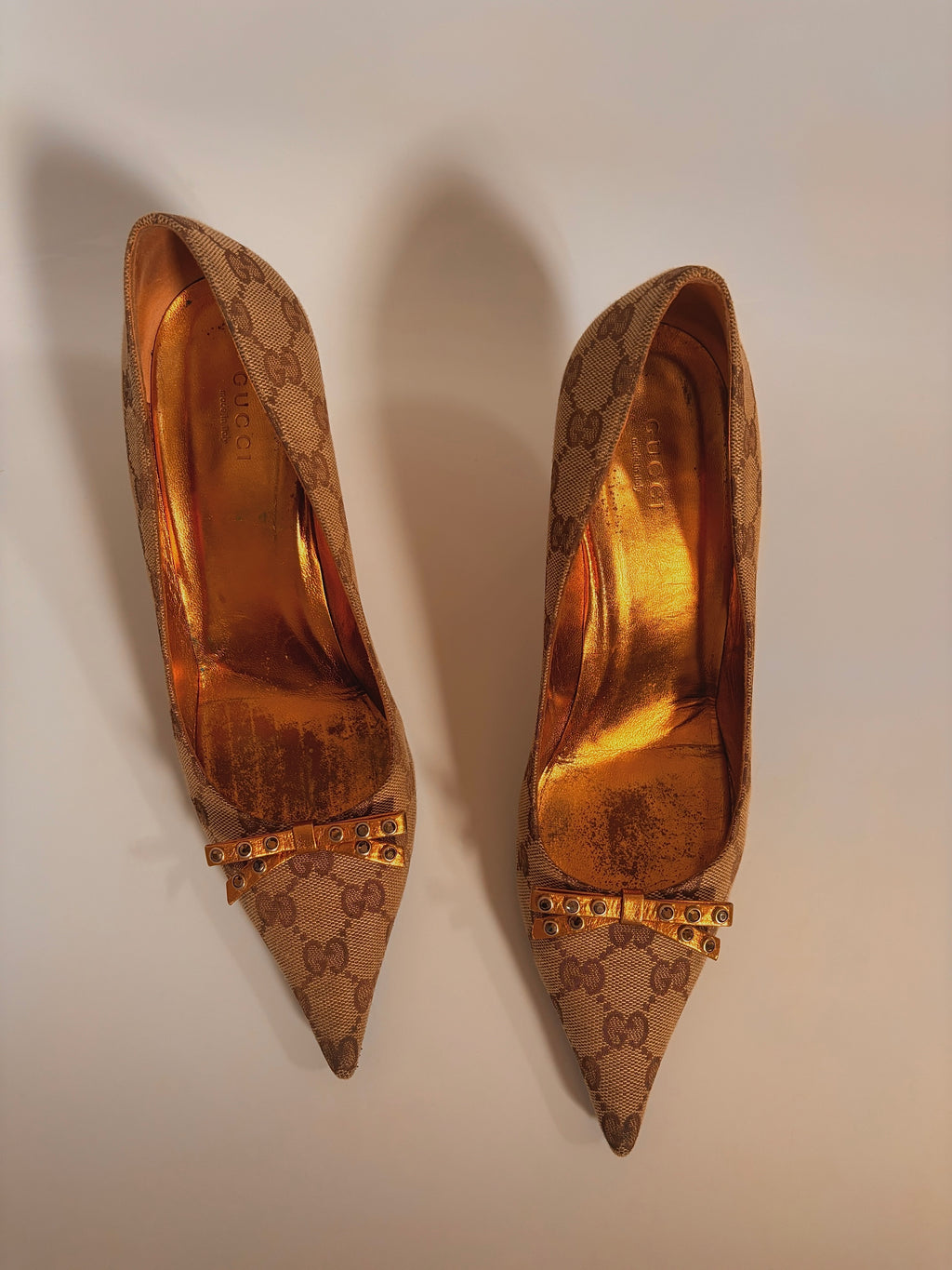Vintage Gucci GG Monogram Canvas Pointed-Toe Pumps – Early 2000s | EU 39C / UK 6 / US 8.5