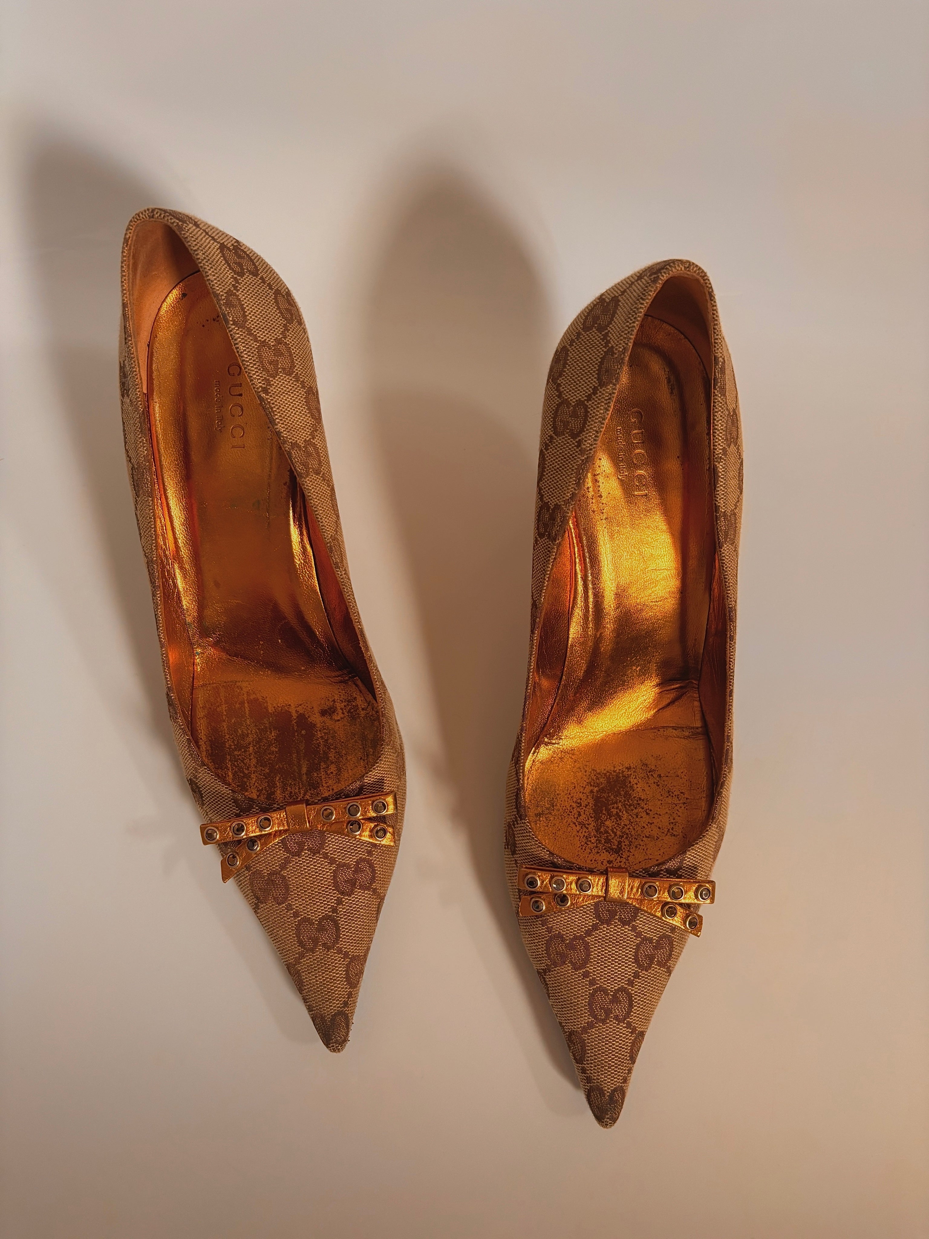 Vintage Gucci GG Monogram Canvas Pointed-Toe Pumps – Early 2000s | EU 39C / UK 6 / US 8.5