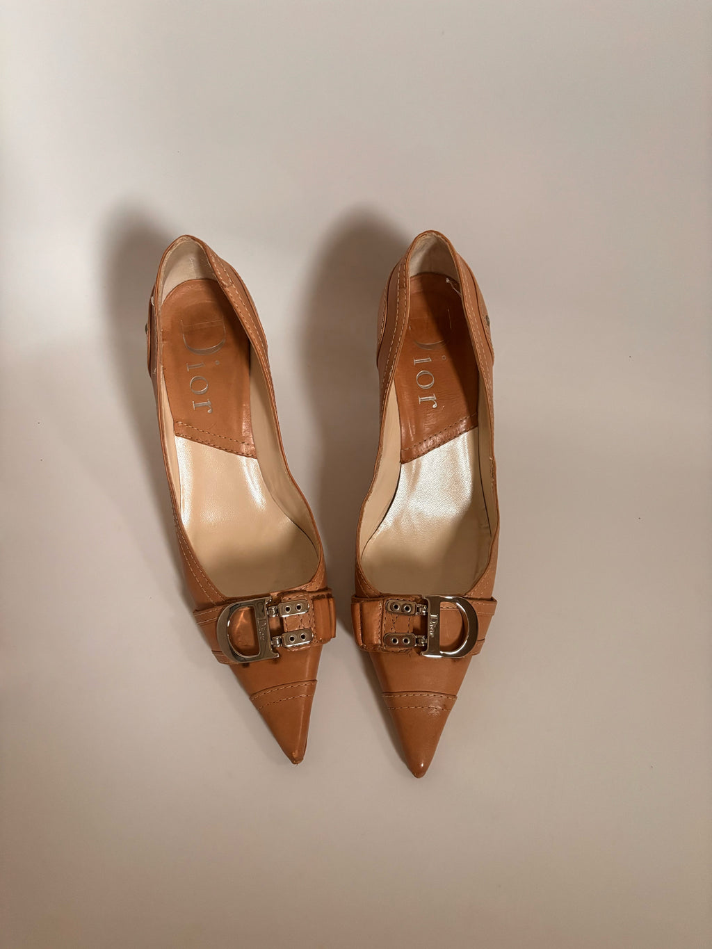 Christian Dior D-Buckle Pointed-Toe Heels | Vintage Early 2000s John Galliano | EU 39 / UK 6 / US 8.5