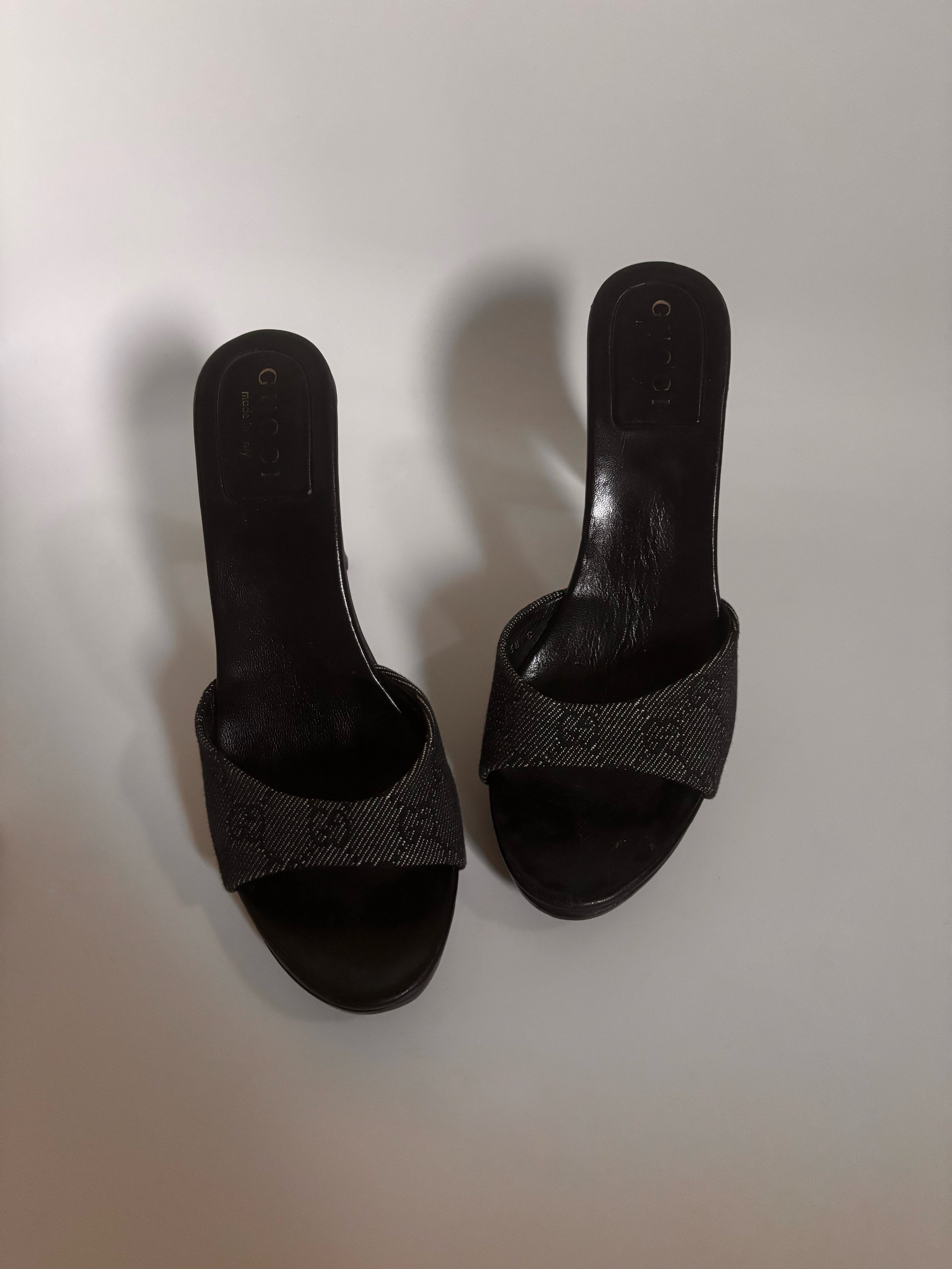 Vintage Gucci GG Monogram Canvas Logo Heeled Mules – Early 2000s | EU 38 / UK 5 / US 7