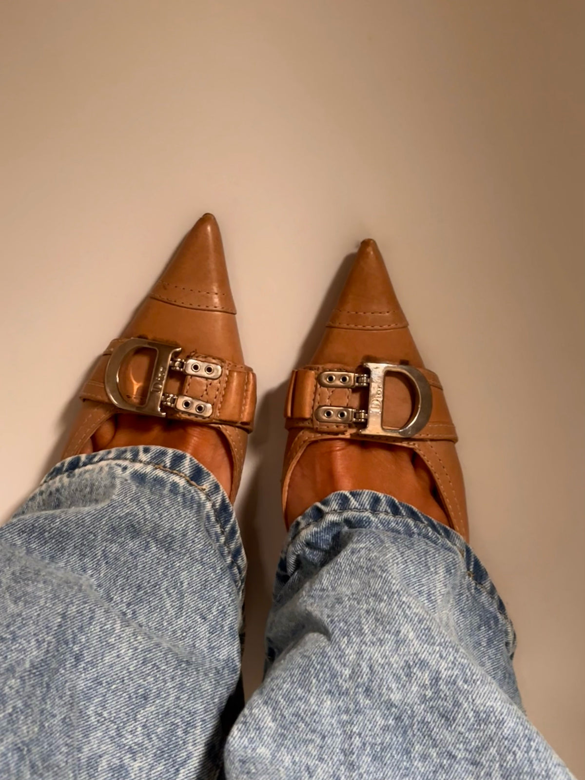 Christian Dior D-Buckle Pointed-Toe Heels | Vintage Early 2000s John Galliano | EU 39 / UK 6 / US 8.5