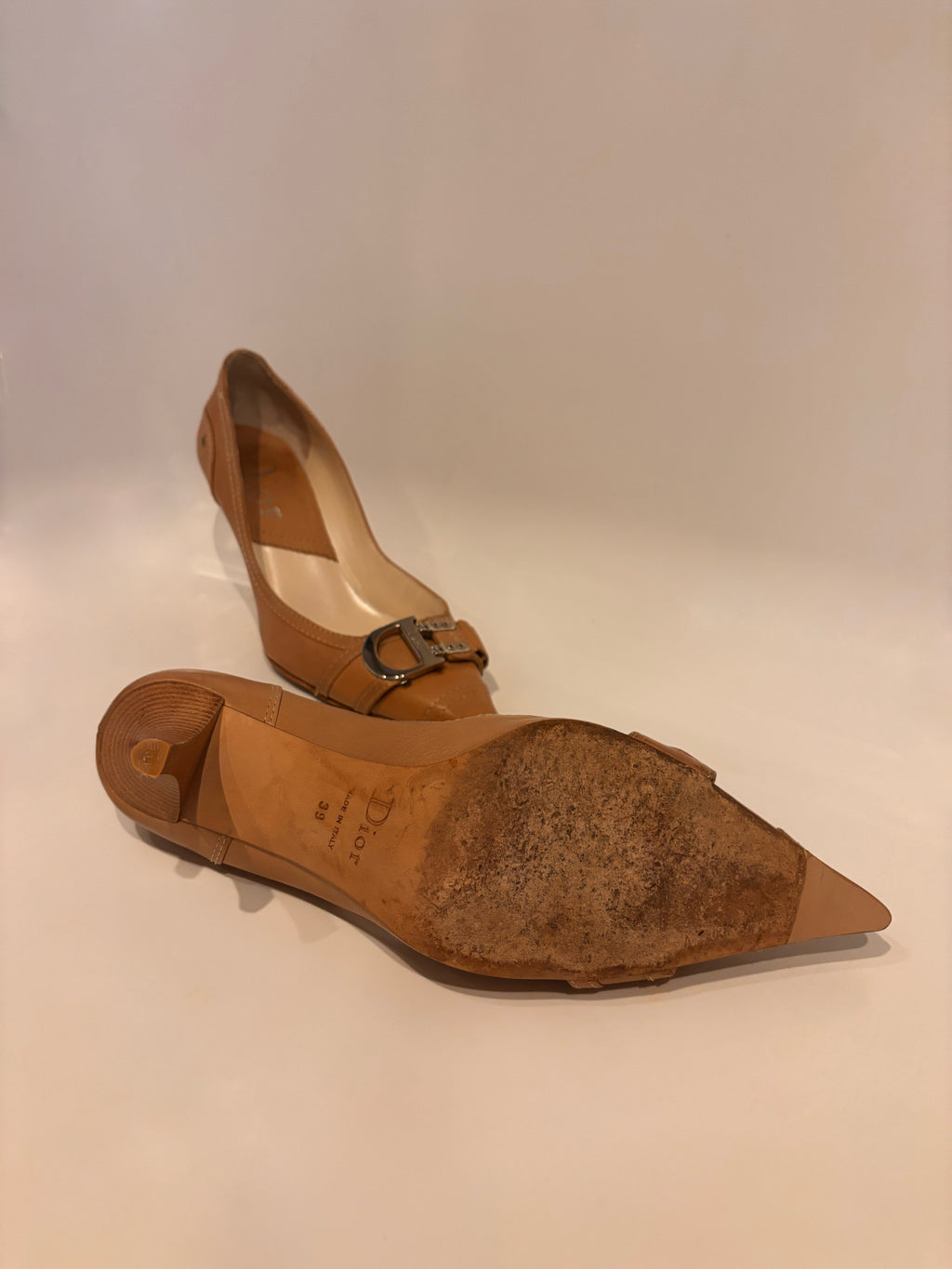 Christian Dior D-Buckle Pointed-Toe Heels | Vintage Early 2000s John Galliano | EU 39 / UK 6 / US 8.5