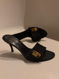 Vintage Gucci Denim Logo Plaque Heeled Mules – Tom Ford Era (Late 1990s–Early 2000s) | EU 38C / UK 5 / US 7.5